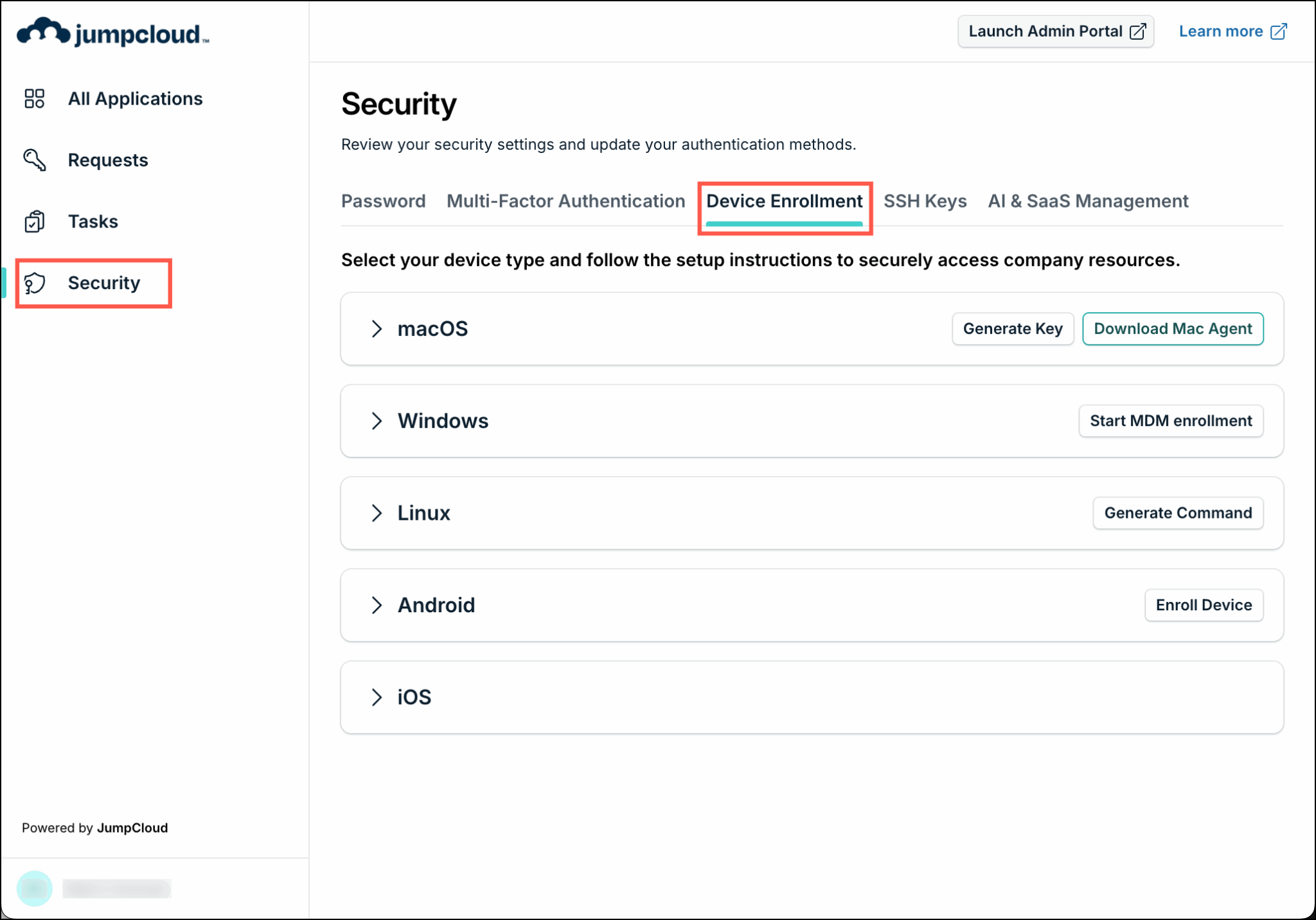 Install the JumpCloud Agent from the User Portal - JumpCloud