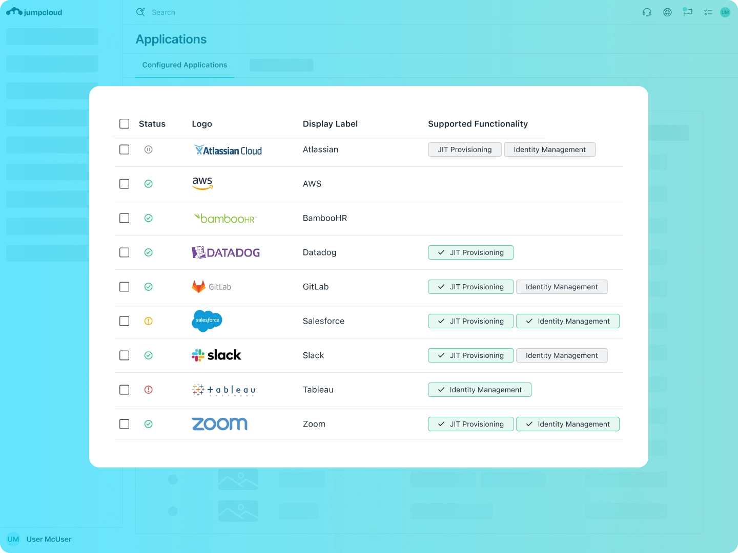 Product Screenshot - SSO app list