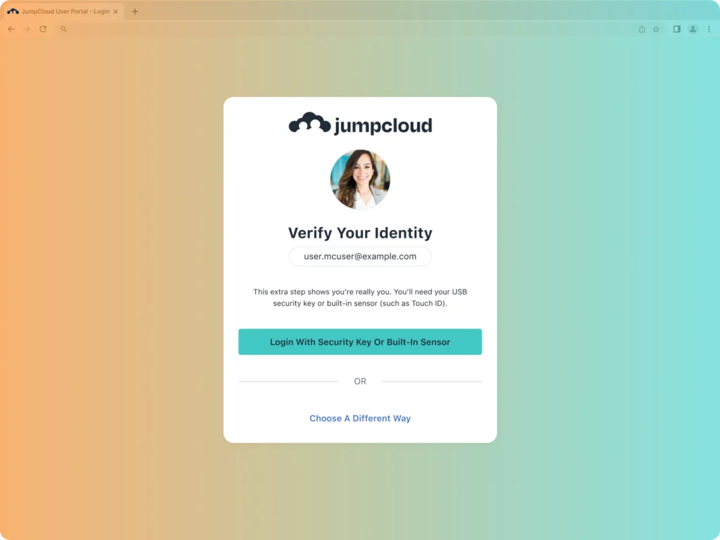 Product Screenshot - MFA Pop Up