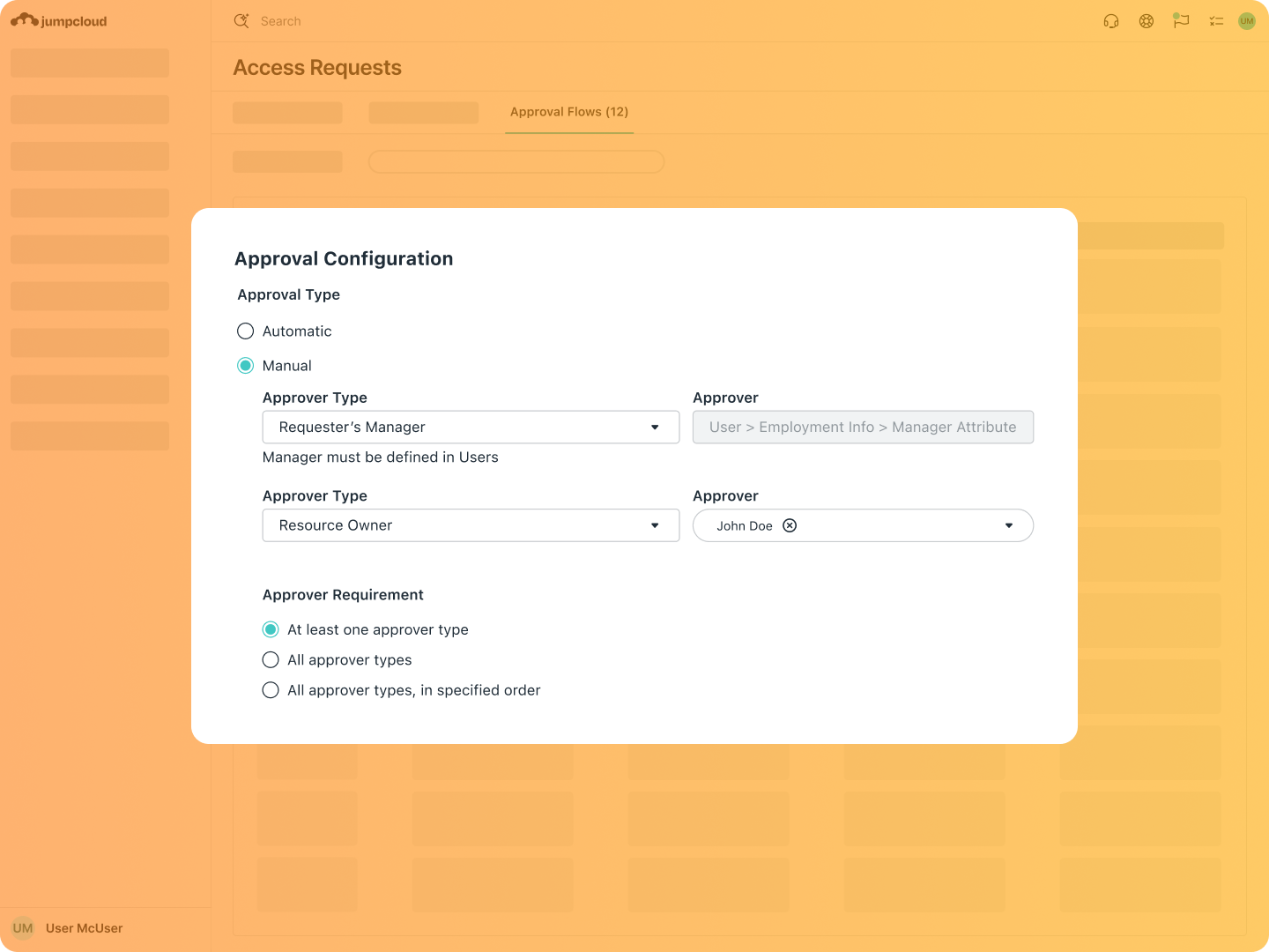 Product Screenshot - Approval Configuration