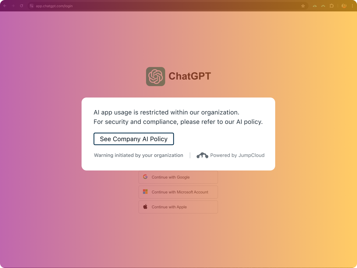 Product Screenshot - App Usage Restriction Warning