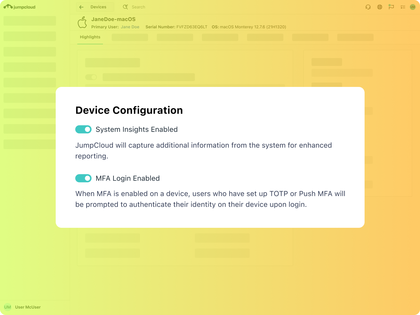 Product Screenshot - Device Highlights