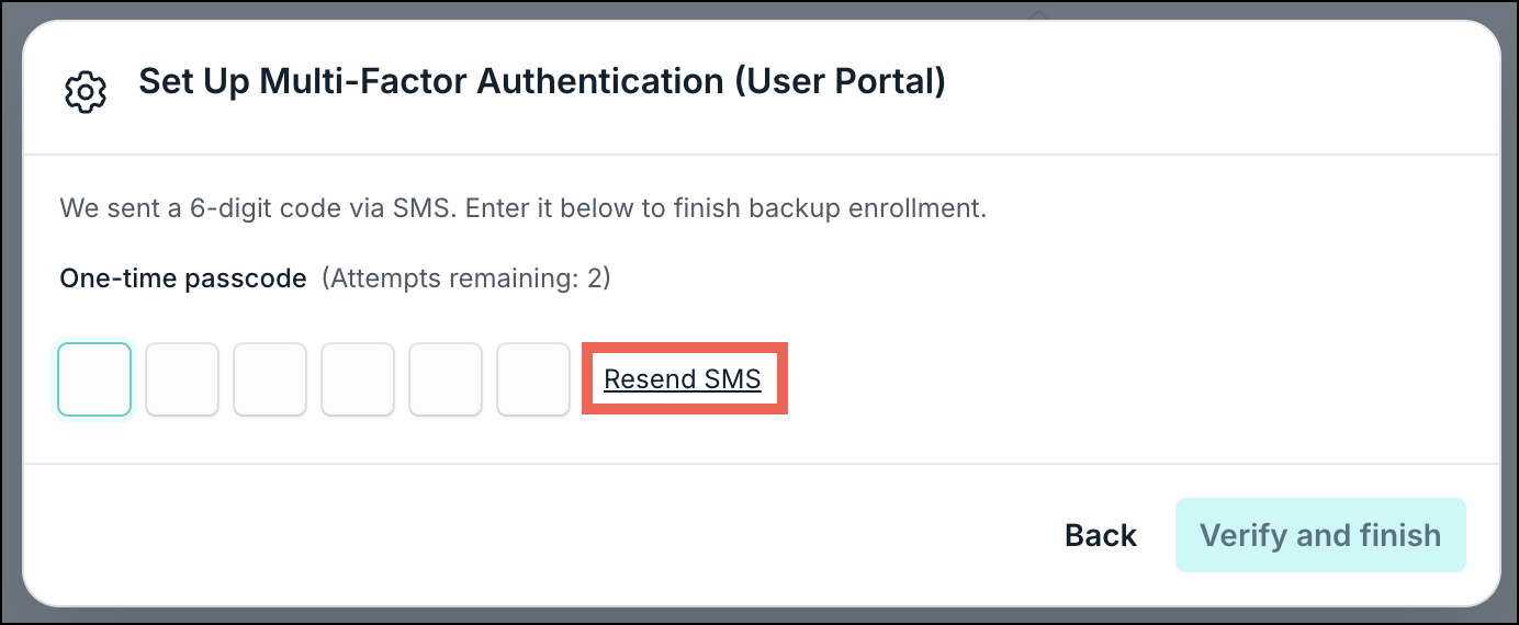 A screenshot showing "Set-up Multi-factor Authentication" dialog